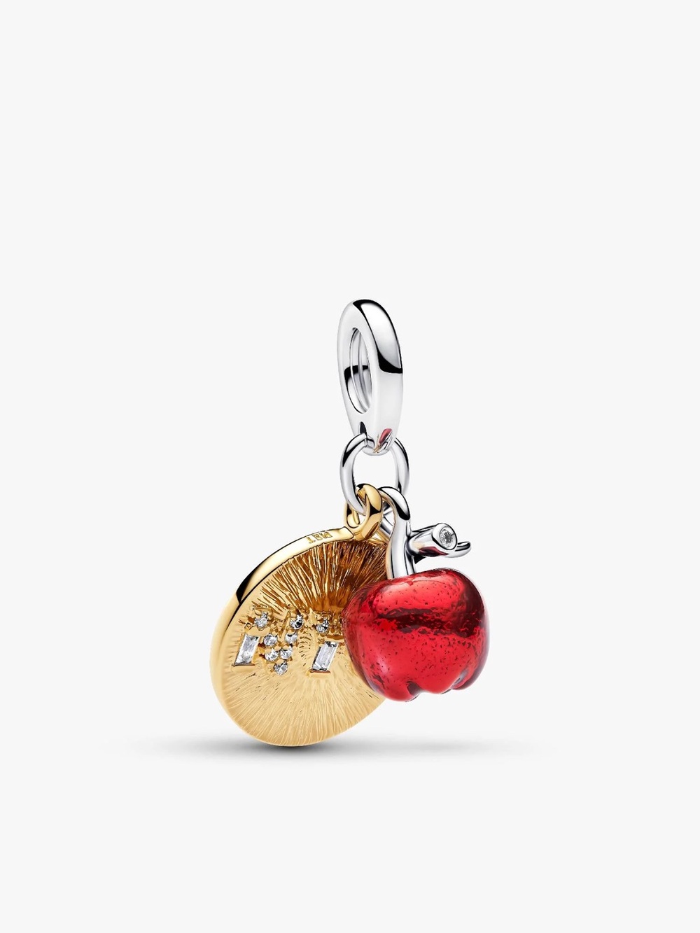 Pandora Apple & Engravable Round Tag Double Dangle Charm